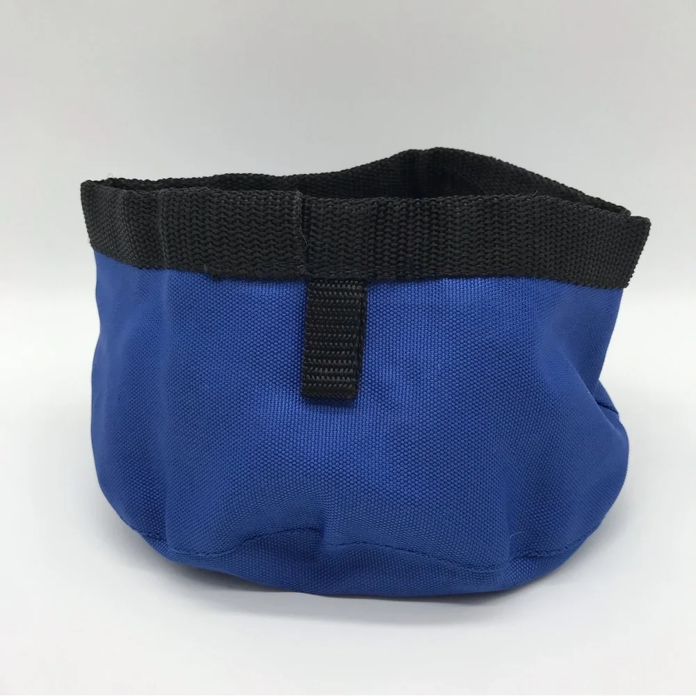 Outward Hound Pet Travel Gear Port-A-Bowl Portable Pet Bowl Blue Black Vintage - Picture 2 of 11
